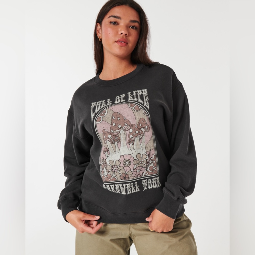 Hollister mushrooms crewneck sweater